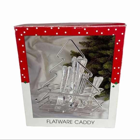 International Christmas Silverware Holder, Silver - Picture 1 of 7